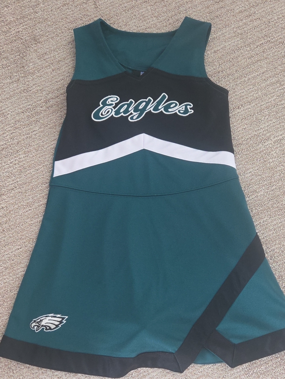 Philidelphia Eagles Green and Black Kids Cheer Dress